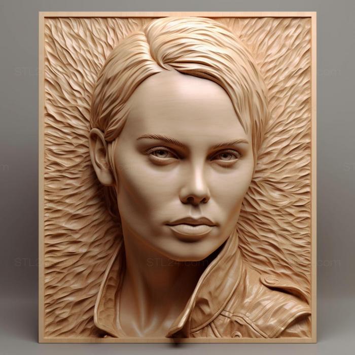 Famous (Charlize Theron 1, 3DFMS_8368) 3D models for cnc
